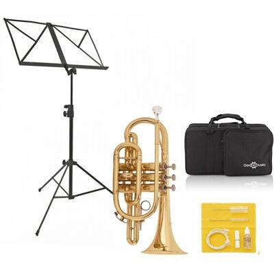 Pack Débutant avec Cornet dÉtude Or Clair par Gear4music + Accessoires - Publicité Pack Débutant avec Cornet dÉtude Or Clair par Gear4music + Accessoires - Publicité
