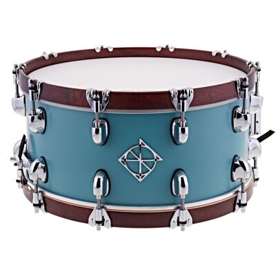 Dixon Drums 14 x 6.5 Cornerstone Satin Quetzal Blue w/Maple Hoops - Publicité Dixon Drums 14 x 6.5 Cornerstone Satin Quetzal Blue w/Maple Hoops - Publicité