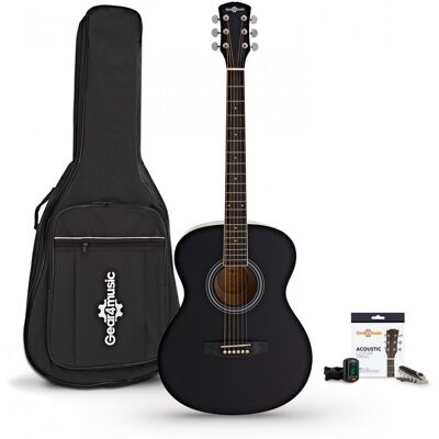 Guitare Acoustique dÉtude et Pack dAccessoires par Gear4music Black - Publicité Guitare Acoustique dÉtude et Pack dAccessoires par Gear4music Black - Publicité