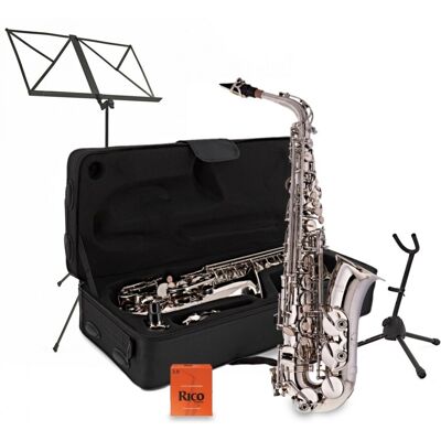 Alto Saxophone Beginner Pack by Gear4music Nickel - Publicité Alto Saxophone Beginner Pack by Gear4music Nickel - Publicité