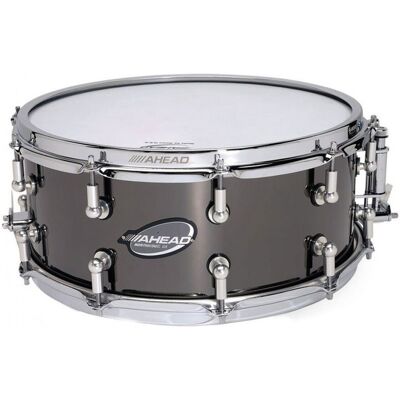 Ahead 14" x 6" Black On Brass Snare w/Brunson Lugs - Publicité Ahead 14" x 6" Black On Brass Snare w/Brunson Lugs - Publicité
