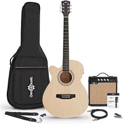 Pack avec Guitare Électro-Acoustique à Pan Coupé pour Gaucher et Ampli 15 W par Gear4music - Publicité Pack avec Guitare Électro-Acoustique à Pan Coupé pour Gaucher et Ampli 15 W par Gear4music - Publicité