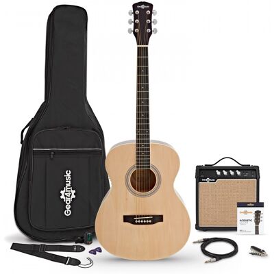Gear4Music Guitrare Électro-Acoustique dÉtude Natural Ampli Acoustique 15 W et Accessoires - Publicité Gear4Music Guitrare Électro-Acoustique dÉtude Natural Ampli Acoustique 15 W et Accessoires - Publicité