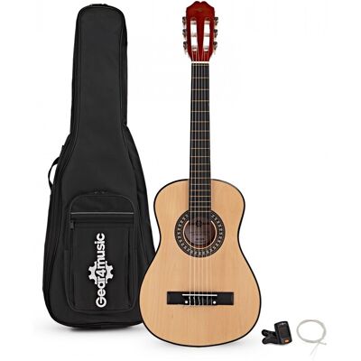 Pack avec Guitare Classique Junior 1/2 par Gear4music Naturel - Publicité Pack avec Guitare Classique Junior 1/2 par Gear4music Naturel - Publicité