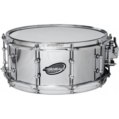 Ahead 13" x 6" Chrome Over Brass Snare Drum - Publicité Ahead 13" x 6" Chrome Over Brass Snare Drum - Publicité
