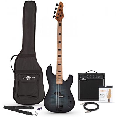 Gear4Music Guitare Basse LA Select + Pack Ampli Denim Burst - Publicité Gear4Music Guitare Basse LA Select + Pack Ampli Denim Burst - Publicité