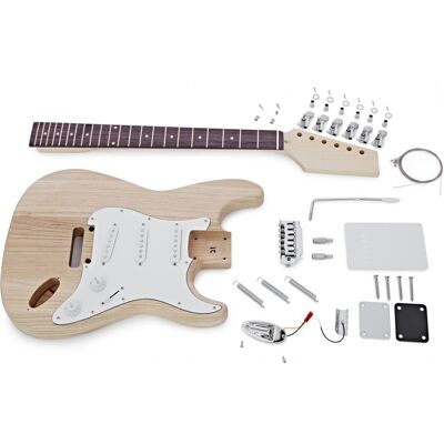 Gear4Music Guitarworks Kit de Guitare Électrique à Double Pan Coupé à Assembler Corps en Frêne - Publicité Gear4Music Guitarworks Kit de Guitare Électrique à Double Pan Coupé à Assembler Corps en Frêne - Publicité