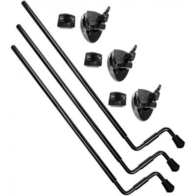 DW Drums DW Floor Tom Legs w/Mounts Black Nickel Set of 3 - Publicité DW Drums DW Floor Tom Legs w/Mounts Black Nickel Set of 3 - Publicité