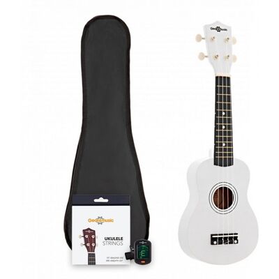 Pack avec Ukulélé par Gear4music Blanc - Publicité Pack avec Ukulélé par Gear4music Blanc - Publicité