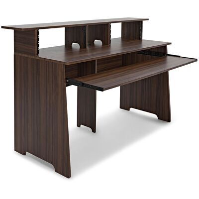 Gear4Music modul 3-Tier Pro Audio 8U Studio Desk Walnut - Publicité Gear4Music modul 3-Tier Pro Audio 8U Studio Desk Walnut - Publicité