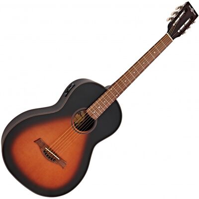 Guitare Électro-Acoustique Parlour par Gear4music Vintage Sunburst - Publicité Guitare Électro-Acoustique Parlour par Gear4music Vintage Sunburst - Publicité
