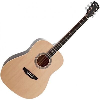 Guitare Acoustique Dreadnought par Gear4music Naturel - Publicité Guitare Acoustique Dreadnought par Gear4music Naturel - Publicité