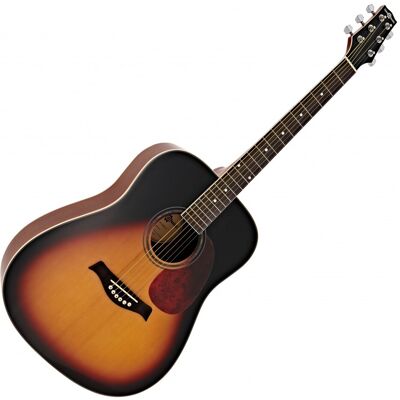 Guitare Acoustique Dreadnought Deluxe par Gear4music Acajou - Publicité Guitare Acoustique Dreadnought Deluxe par Gear4music Acajou - Publicité