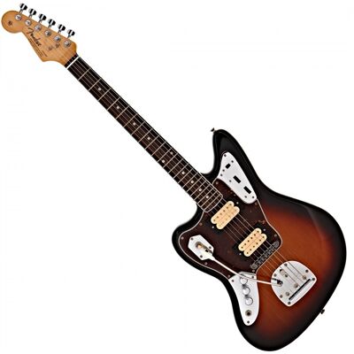 Fender Kurt Cobain Jaguar NOS gaucher Guitar 3-Tone Sunburst - Publicité Fender Kurt Cobain Jaguar NOS gaucher Guitar 3-Tone Sunburst - Publicité
