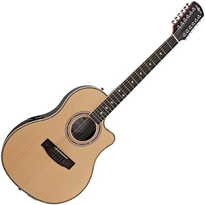 Guitare Électro Acoustique Roundback 12 Cordes par Gear4music Natural - Publicité Guitare Électro Acoustique Roundback 12 Cordes par Gear4music Natural - Publicité
