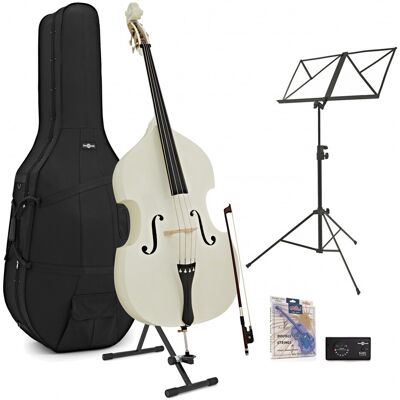 Contrebasse dÉtude taille 3/4 Blanc + Pack Accessoires par Gear4music - Publicité Contrebasse dÉtude taille 3/4 Blanc + Pack Accessoires par Gear4music - Publicité