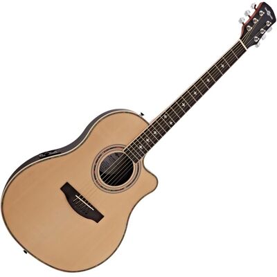 Guitare Électro-Acoustique Roundback par Gear4music Natural - Publicité Guitare Électro-Acoustique Roundback par Gear4music Natural - Publicité