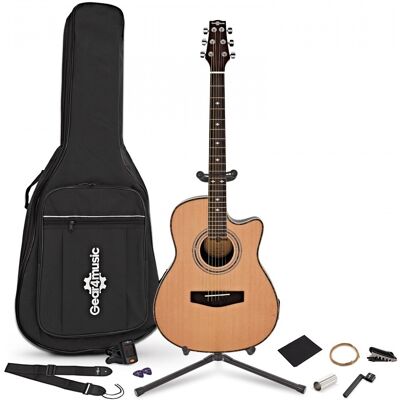 Pack Complet avec Guitare Électro-Acoustique Roundback par Gear4music - Publicité Pack Complet avec Guitare Électro-Acoustique Roundback par Gear4music - Publicité