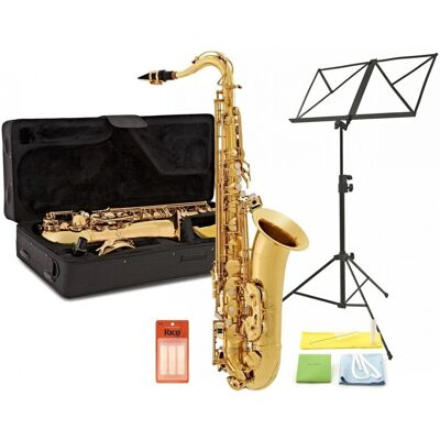 Saxophone Ténor par Gear4music Doré + Pack Complet - Publicité Saxophone Ténor par Gear4music Doré + Pack Complet - Publicité