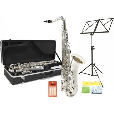Saxophone Ténor par Gear4music + Pack complet Nickel - Publicité Saxophone Ténor par Gear4music + Pack complet Nickel - Publicité