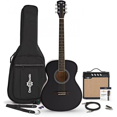 Gear4Music Guitare Électro-Acoustique dÉtude pour Gaucher + Pack Ampli 15 W Black - Publicité Gear4Music Guitare Électro-Acoustique dÉtude pour Gaucher + Pack Ampli 15 W Black - Publicité