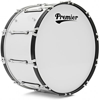 Premier Marching Parade 28" x 14" Bass Drum White - Publicité Premier Marching Parade 28" x 14" Bass Drum White - Publicité
