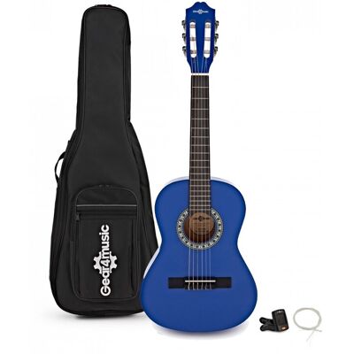 Pack avec Guitare Classique Junior 1/2 par Gear4music Bleu Foncé - Publicité Pack avec Guitare Classique Junior 1/2 par Gear4music Bleu Foncé - Publicité