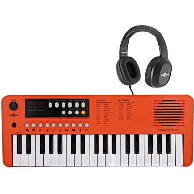 Gear4Music VISIONKEY-1 Mini Clavier Portable 37 Touches avec Casque Orange - Publicité Gear4Music VISIONKEY-1 Mini Clavier Portable 37 Touches avec Casque Orange - Publicité