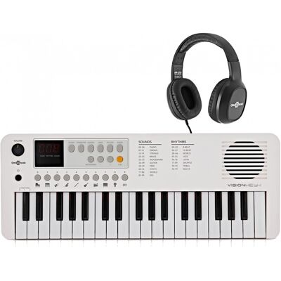 Gear4Music VISIONKEY-1 Mini Clavier Portable 37 Touches avec Casque Blanc - Publicité Gear4Music VISIONKEY-1 Mini Clavier Portable 37 Touches avec Casque Blanc - Publicité