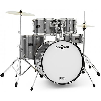 BDK-20 Fusion Drum Kit by Gear4music Silver Sparkle - Publicité BDK-20 Fusion Drum Kit by Gear4music Silver Sparkle - Publicité