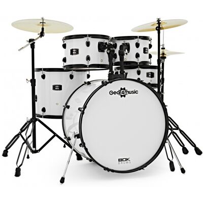 BDK-22 Expanded Rock Drum Kit by Gear4music White - Publicité BDK-22 Expanded Rock Drum Kit by Gear4music White - Publicité