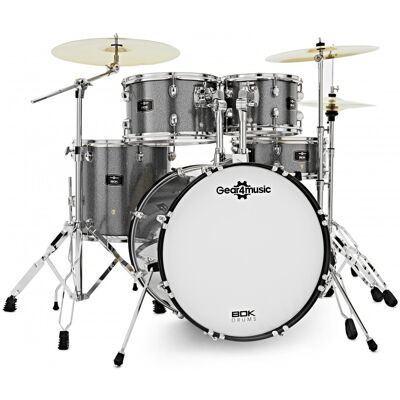 BDK-20 Expanded Fusion Drum Kit by Gear4music Silver Sparkle - Publicité BDK-20 Expanded Fusion Drum Kit by Gear4music Silver Sparkle - Publicité
