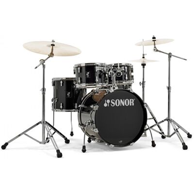Sonor AQ1 20 5pc Drum Kit w/Hardware Piano Black - Publicité Sonor AQ1 20 5pc Drum Kit w/Hardware Piano Black - Publicité