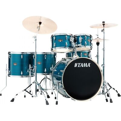 Tama Imperialstar 22 6pc Drum Kit Hairline Blue - Publicité Tama Imperialstar 22 6pc Drum Kit Hairline Blue - Publicité