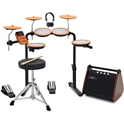 Gear4Music VISIONDRUM Batterie Électronique Compacte avec Pads Maillés et Pack Ampli Orange - Publicité Gear4Music VISIONDRUM Batterie Électronique Compacte avec Pads Maillés et Pack Ampli Orange - Publicité