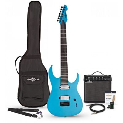 Gear4Music Harlem S Guitare Électrique 7 Cordes + Pack avec Ampli 15 W Blue Sparkle - Publicité Gear4Music Harlem S Guitare Électrique 7 Cordes + Pack avec Ampli 15 W Blue Sparkle - Publicité