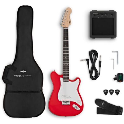 Gear4Music VISIONSTRING Electric Guitar Pack Red - Publicité Gear4Music VISIONSTRING Electric Guitar Pack Red - Publicité