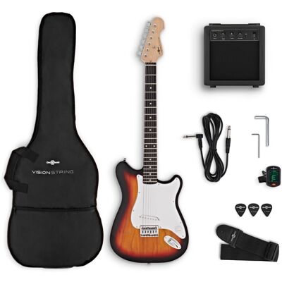 Gear4Music VISIONSTRING Electric Guitar Pack Sunburst - Publicité Gear4Music VISIONSTRING Electric Guitar Pack Sunburst - Publicité