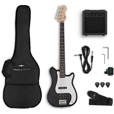 Gear4Music VISIONSTRING Bass Guitar Pack Black - Publicité Gear4Music VISIONSTRING Bass Guitar Pack Black - Publicité