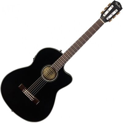 Fender CN-140SCE Nylon Thinline Black w/case - Publicité Fender CN-140SCE Nylon Thinline Black w/case - Publicité