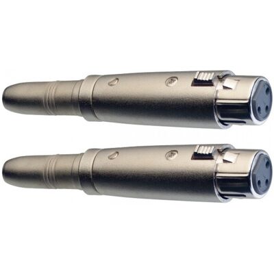 Stagg 2 x Female Stereo Jack / Female Symetrical XLR Adaptor - Publicité Stagg 2 x Female Stereo Jack / Female Symetrical XLR Adaptor - Publicité