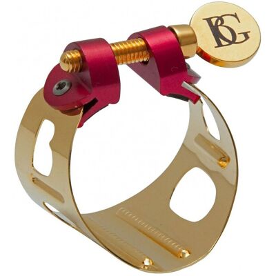 BG Soprano Saxophone Duo Ligature 24K Gold Lacquered - Publicité BG Soprano Saxophone Duo Ligature 24K Gold Lacquered - Publicité