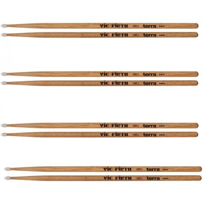 Vic Firth American Classic 5BN Terra Series Drumsticks 4pk - Publicité Vic Firth American Classic 5BN Terra Series Drumsticks 4pk - Publicité