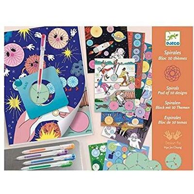 Ensemble d'Art Spirale Djeco - 10 Thèmes - Kit de Dessin Enfant - Publicité Ensemble d'Art Spirale Djeco - 10 Thèmes - Kit de Dessin Enfant - Publicité
