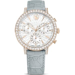 Swarovski Montre Matrix tennis chrono, Fabriqué en Suisse, Bracelet en cuir, Gris, Finition champagne doré OS - Publicité Swarovski Montre Matrix tennis chrono, Fabriqué en Suisse, Bracelet en cuir, Gris, Finition champagne doré OS - Publicité
