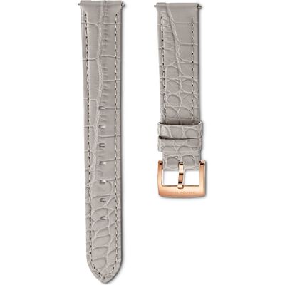 Swarovski Bracelet de montre, Largeur : 15 mm (0,59 po), Cuir avec coutures, Gris, Finition or rose 16 cm - Publicité Swarovski Bracelet de montre, Largeur : 15 mm (0,59 po), Cuir avec coutures, Gris, Finition or rose 16 cm - Publicité