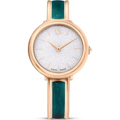 Swarovski Montre Crystalline bangle, Fabriqué en Suisse, Bracelet en métal, Verte, Finition or rose OS - Publicité Swarovski Montre Crystalline bangle, Fabriqué en Suisse, Bracelet en métal, Verte, Finition or rose OS - Publicité