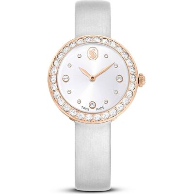 Swarovski Montre Matrix tennis, Fabriqué en Suisse, Bracelet en cuir, Gris, Finition or rose OS - Publicité Swarovski Montre Matrix tennis, Fabriqué en Suisse, Bracelet en cuir, Gris, Finition or rose OS - Publicité