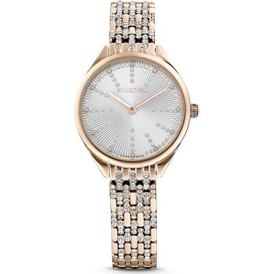 Swarovski Montre Attract, Fabriqué en Suisse, Bracelet en métal, Ton doré, Finition champagne doré OS - Publicité Swarovski Montre Attract, Fabriqué en Suisse, Bracelet en métal, Ton doré, Finition champagne doré OS - Publicité