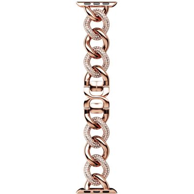 Bracelet Apple Watch Or Rose Swarovski - Series 4-9 - Publicité Bracelet Apple Watch Or Rose Swarovski - Series 4-9 - Publicité